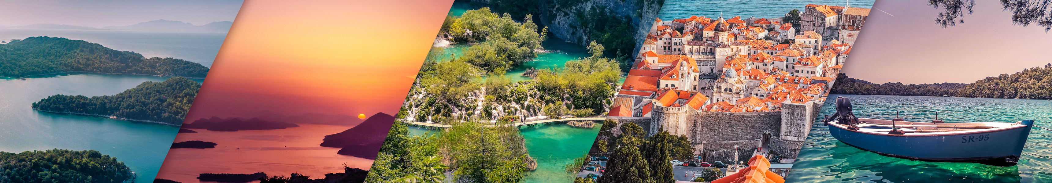Das Beste aus Kroatien – 5 berühmte Orte in Kroatien in einem Banner